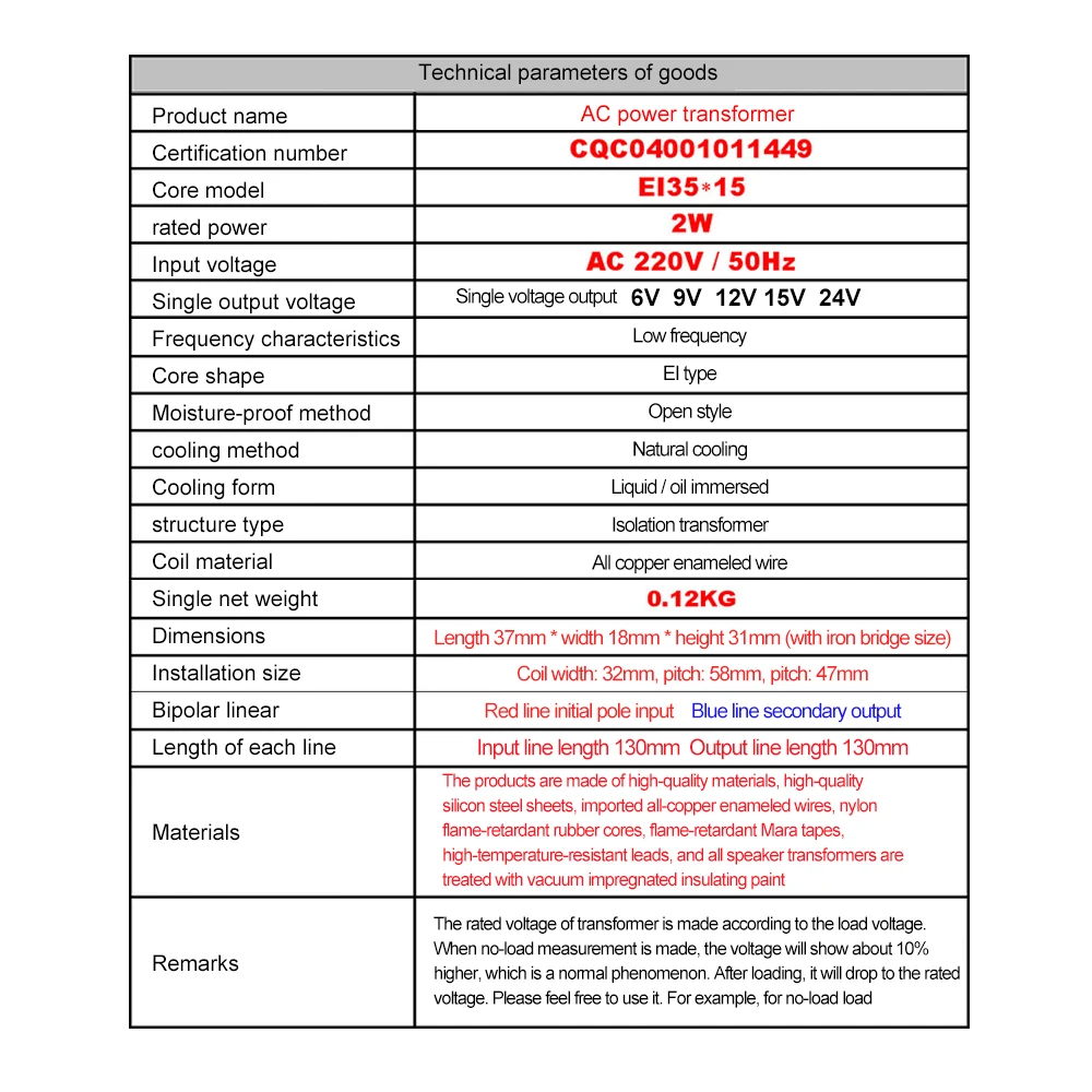 AC 220V to AC 6V 9V 12V 15V 24V 2W 3W 5W Power Transformer Single Voltage 2 Wires Output gas welding equipment