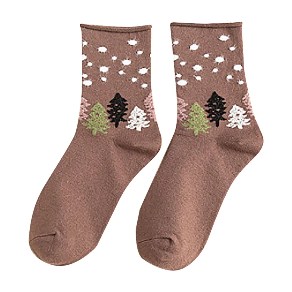 1Pair Fashion Rolled Socks Cotton Mid Tube Casual Christmas Polka Dot Socks W1108