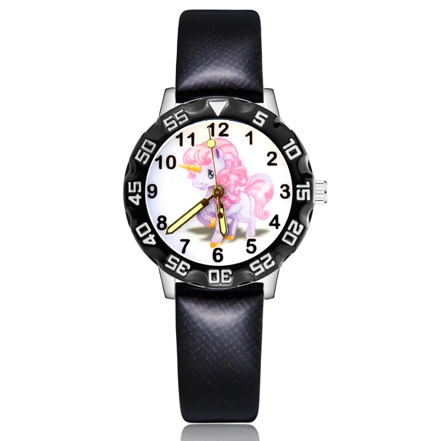 

Fashion Cute Unicorn horse style Children's Watches Kids Student Girls Boys Quartz leather Wrist Watch Clcok JM133