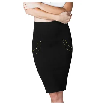 

Skirts New Women Sexy Fashion Solid Seamless High Waist Stretch Mid-length Skirt Faldas Mujer Moda 2020