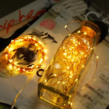 

led light string 1M 2M LED Solar Powered Wine Bottle Cork Shaped LED Copper Wire String Garland Festival Outdoor Fairy Light