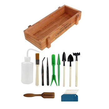 

10Pcs Miniature Gardening Hand Tools Set Succulent Transplanting Fairy Garden Planting Tool, with 20 Plant Labels with Plant Pot