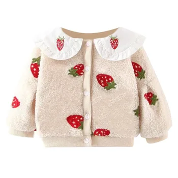 

Children Kids Coat Winter Baby Girl Thicken Strawberry Print Casual Outerwear Jacket Cloth New