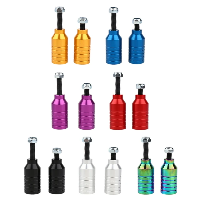 US $8.05 Scooter Stunt Pegs Set 2pcs Aluminum Alloy Scooter Pegs  2pcs Carbon Steel Axles 55mm  70mm and 2