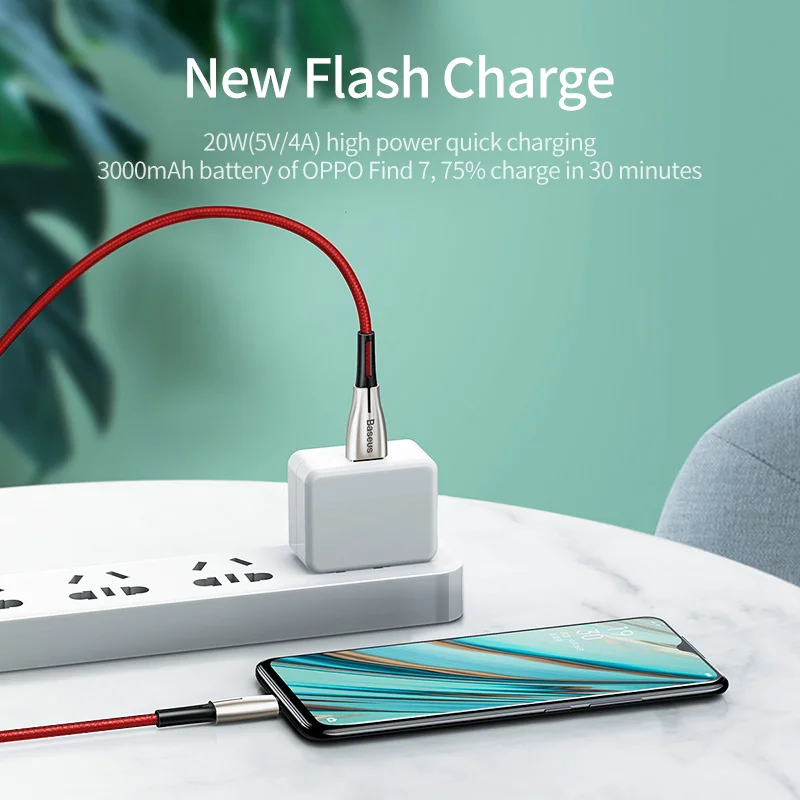 Baseus Micro USB кабель для OPPO 4A VOOC Быстрая зарядка кабель зарядного устройства микро-usb для samsung Xiaomi Redmi Note 4 5