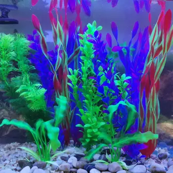 

10pcs Artificial Fish Tank Plants Plastic Aquariums Plants Decorations