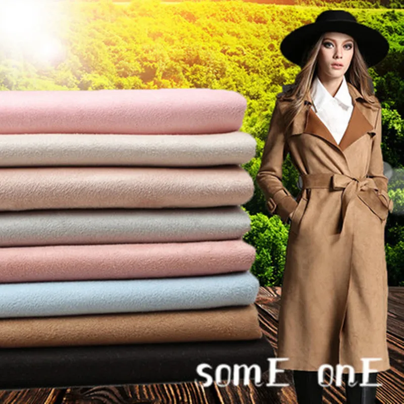 

Thick Suede Fabric Solid color Faux Suede Fleece Air layer DIY Sewing Coat Clothes Dress Designer Fabric 2mm