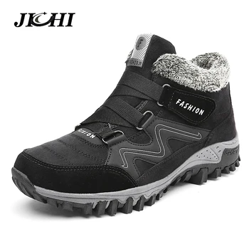 

Men Suede Working Fur Warm Ankle Boots Leather Men's boots Men Winter Waterproof Men Snow Boots Big Size 39-46