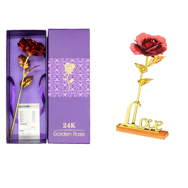 24K Gold Plated Galaxy Rose Wedding Valentine's Day Girlfriend Romantic Gifts US 