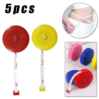 

5PCS 1.5m Retractable Tape Measure Sewing Tailor Dieting Tapeline Ruler Tiny Automatic Retractable Tape DIY Hand Tools