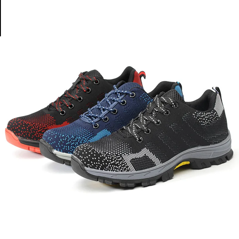 OLOMM/Мужская Безопасная рабочая обувь кроссовки со стальным носком Женская легкая