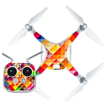 

Colorful Diamond Block Style Vinyl Skin Sticker for DJI Phantom 4 Drone And Remote Controller 0042