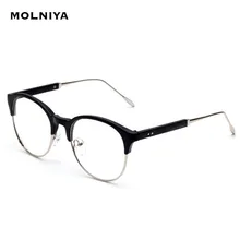 Ретро металлические оптические оправы для женщин модные круглые простые очки унисекс мужские очки для близорукости
