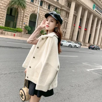 

Sweet Imitation Mink Velvet Coat Female 2019 Early Autumn Loose Short Money Top Xian