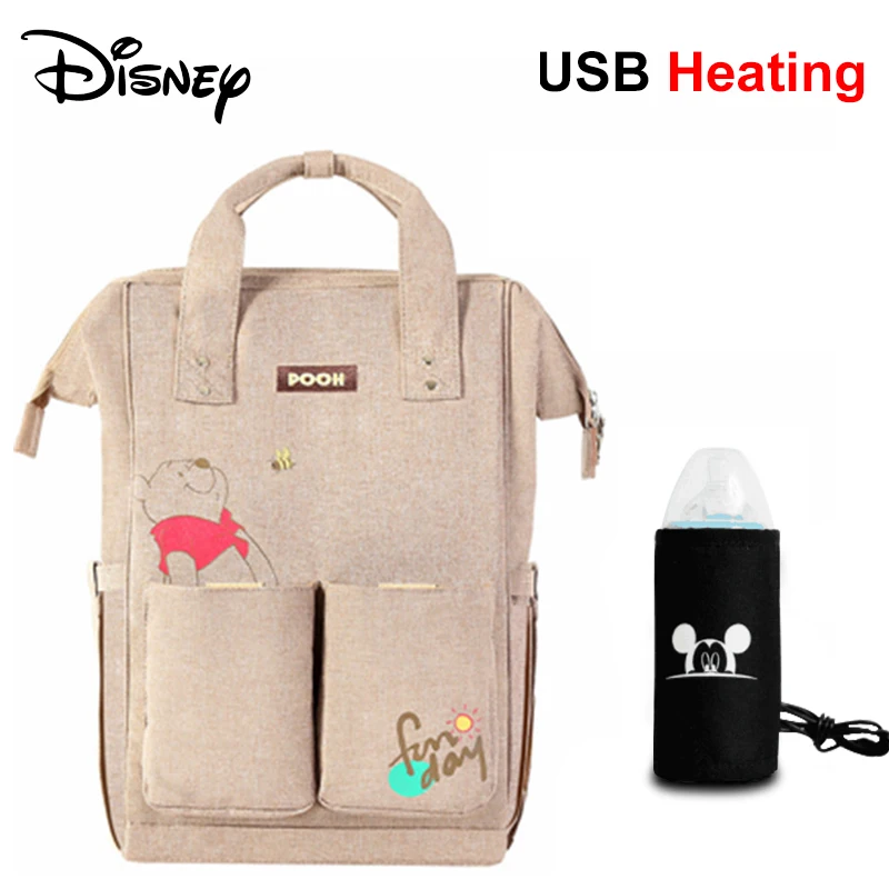37 Сумка для подгузников disney, рюкзак с USB изоляцией для бутылочек, сумки с Микки Маусом, сумка для мам, большая емкость, сумка для путешествий, Оксфорд, сумки для кормления - Цвет: 37