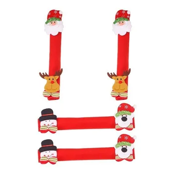 

Christmas Microwave Oven Door Handle Cover Protective Handle Glove Refrigerator Anti-Static Double Open Door Handle Glove