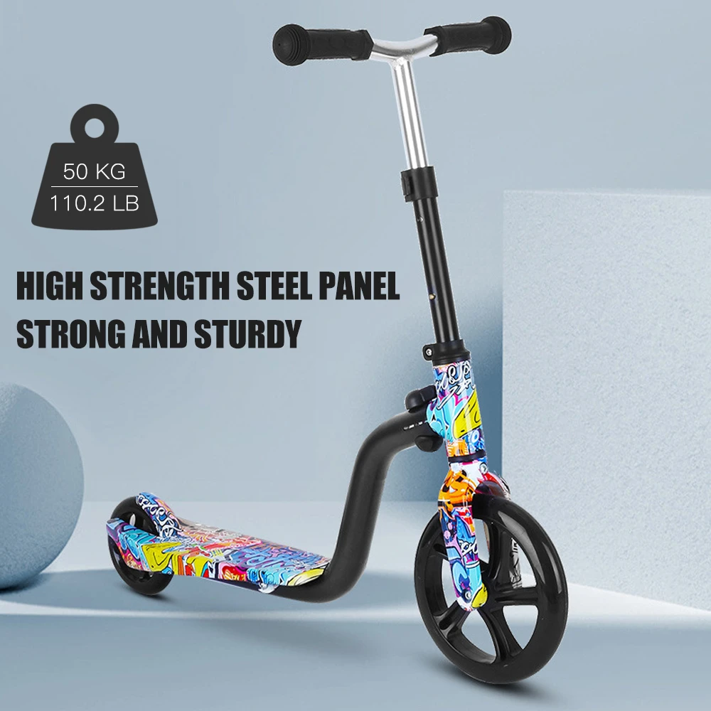 Scooter Folding Big-Wheels Toddlers Kids for with Adjustable-Height Gift 3-8-Year