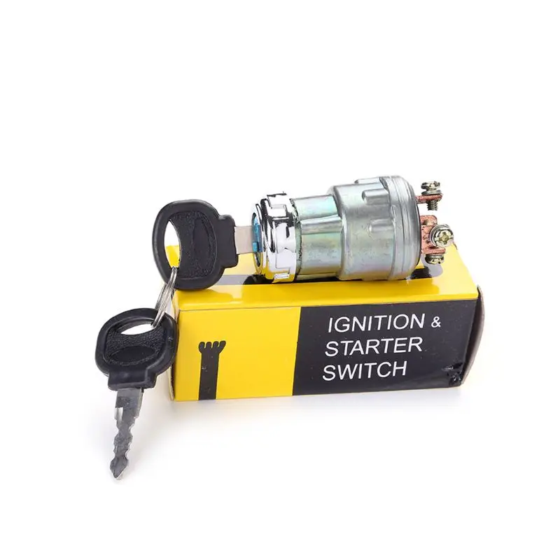 Ignition Ignition Switch with Key, Lenmumu Universal Engine Starter Switch for Car, Motorcycle, Tractor, Forklift, Truck, Car