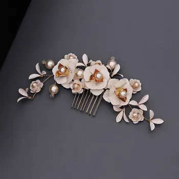 

1pc Crystal Hair Comb Fashion Lovely Charming Elegant Flower Shape Headwear Crystal Hair Comb Wedding Headdress Bridal Headdress