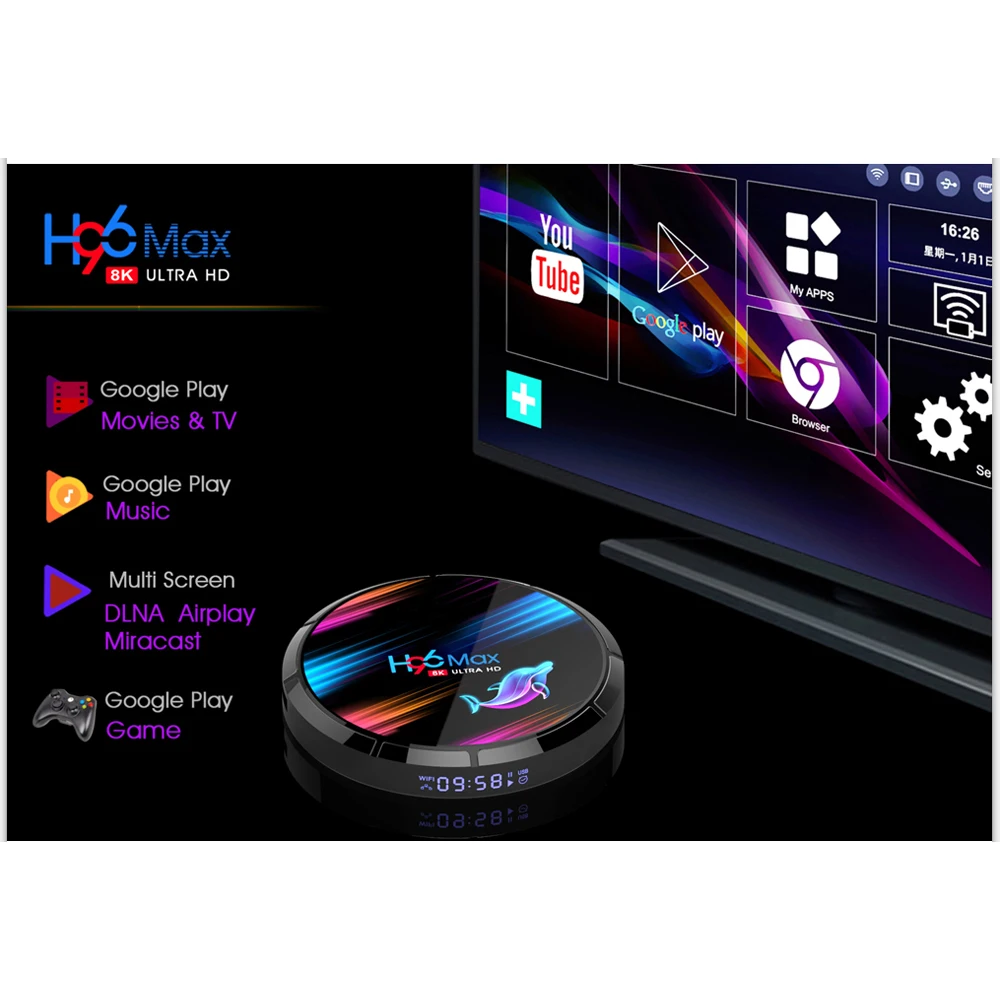 H96 MAX X3 Android 9,0 ТВ-приставка Amlogic S905X3 4 ГБ 32 ГБ 64 Гб 128 ГБ 2,4 ГБ 5G Wifi Bluetooth HD 1000 м AV SPDIF H96Max 8K телеприставка