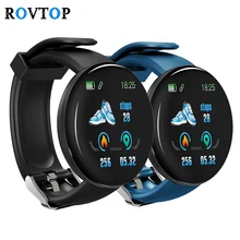 Rovtop D18 умные часы для мужчин и женщин, кровяное давление, круглые умные часы, водонепроницаемые спортивные Смарт-часы, фитнес-трекер для Android Ios Z2