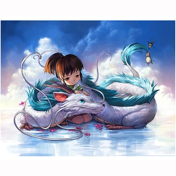 

Full Round Drill DIY Diamond Anime Spirited Away Painting Canvas Embroidery Sale Cross Stitch Wall Sticker Picture Home Decor