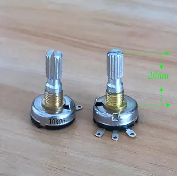 

5pcs/lot RV17 single B10K for audiophile audio radio potentiometer shaft length 20mm plum shaft