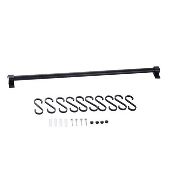 

Kitchen Rail Rack Wall Mounted Utensil Hanging Rack Space Aluminium Hanger Tool Kitchen Storage Rack Hanger Storage Shelf