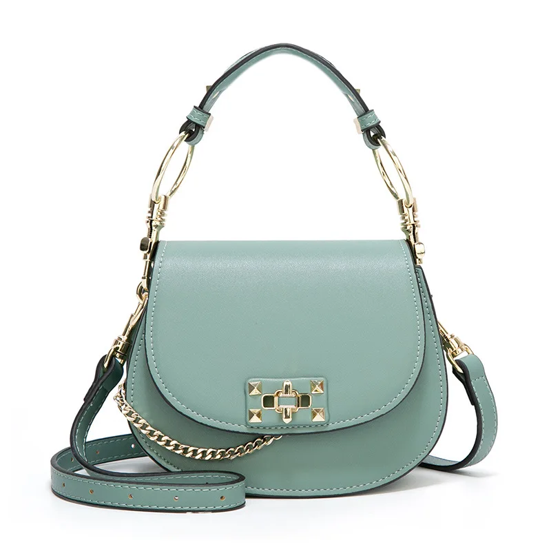 

Korean-style New Style Fashion Saddle Bag Cool GIRL'S Versatile Leather Handbag Fashion High-End Online Celebrity Crossbody Bag