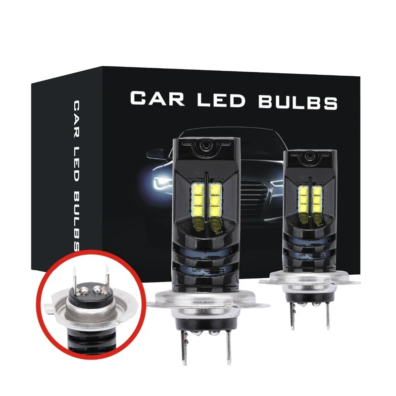 

2 PCS New Universal Car LED Fog Light H7 Plug Led DRL Lights White Daytime Running Light 160W Super Bright 12V Car Accessories