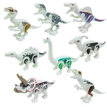 

White Dinosaur Building Blocks Assembling 8 Paragraph Bagged Children Beneficial Wisdom Originality Diy Toys