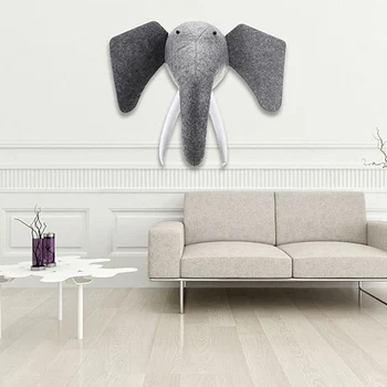

3D Felt Animal Elephant Head Animals Head Toys Kids Bedroom Wall Hangings Decor Artwork Gifts