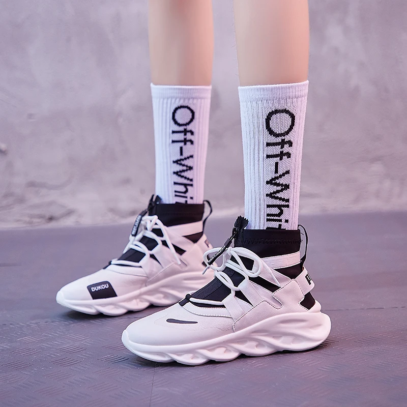 

Dumoo Girl New Arrival Autumn Shoes Women Sneakers High Tube Casual Short Boots Platform Wedges Lady Shoes zapatos de mujer