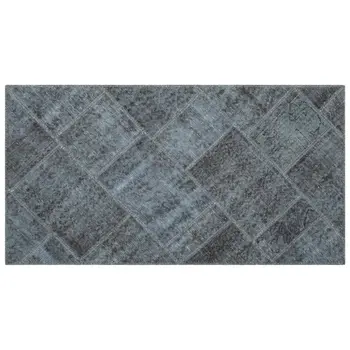 

Handmade Gray Vintage Overdyed Patchwork Area Rug 080x150 Cm-2'7''X4'11''