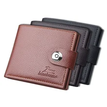 

Short Business Men's Vintage Buckle Horizontal Wallet