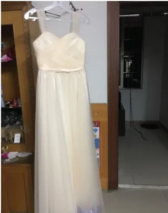 champagne Bowknot Бледно-розовый длинное свадебное платье Элегантное Тюлевое дешевые платьев выпускного вечера под$50 младшее платье подружки невесты бальные платья Dama - Цвет: champagne Bowknot