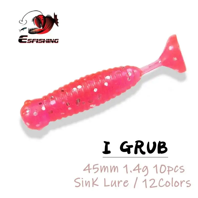 Esfishing Qulity Lure Promotion Fishing Lures Soft Bait  I Grub 10pcs 45mm Plastic Baits Fishing For Trout ► Photo 1/6