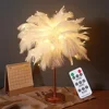 Creative Feather Table Lamp with Remote Control USB AA Battery Power Desk Lamp Tree Feather Lampshade.jpg