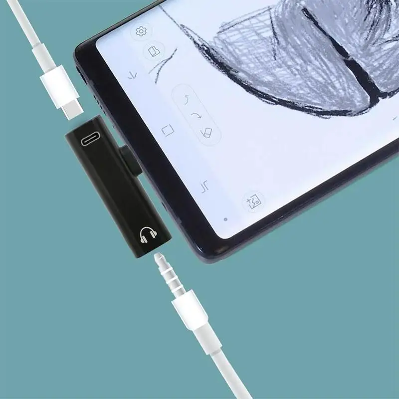 Тип usb-C аудио-адаптер для «2 в 1» C-до 3,5 мм разъем для Xiaomi наушники конвертер зарядки телефонов Q0P1