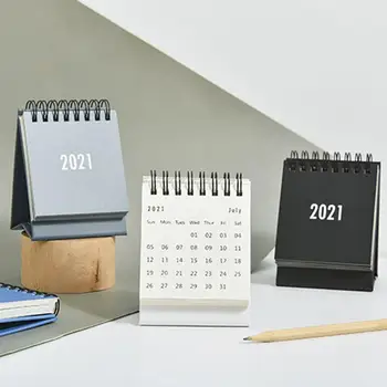 

2020-2021 Desk Calendar Desktop Standing Flip Monthly Calender Mini Portable 2021 Year Calender for Organizing and Planning