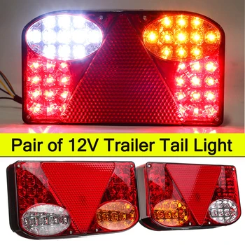 

2X 12V LED Car Tail Light Rear Lamps for Trailer Truck Van Campers Pick-ups Boat ATV Tippers chassis Lighting Waterproof Durable