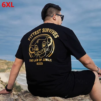 

Short-sleeved men's t-shirt tide 6XL plus size loose trend t-shirt pure cotton round neck men's half-sleeved shirt 5XL