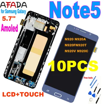 

10PCS 5.7'' for Samsung Galaxy Note 5 Note5 N920 N920A N920F N920T N920V N920C LCD Display Touch Screen Digitizer Assembly Frame