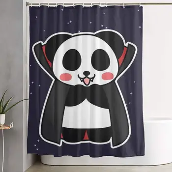 

Durable Thick Shower Curtain Polyester Fabric Waterproof Machine Washable Bathroom Decoration Cute Funny Vampire Panda Stars