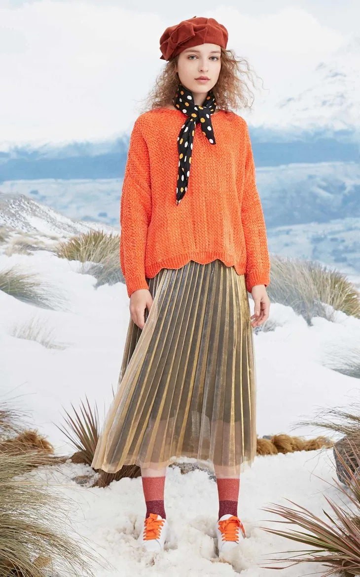 Vero Moda зимний волнистый нижний женский свободный Вязанный свитер | 318413572
