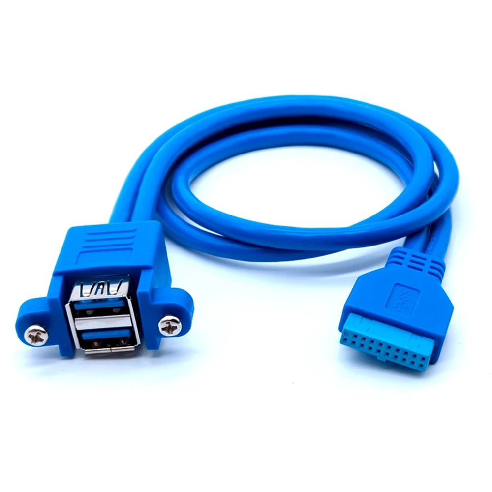 

Stapelbar USB 3,0 Weibliche Panel Typ zu Motherboard 20Pin Header Kabel Dual Ports 50cm