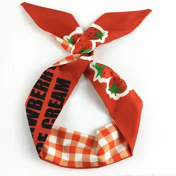 

Sweet Rabbit Eared Iron Wire Cross Hair Band Mori Girl Fashion Cool Fabric Face Wash Hair Bands Headscarf Hair Accessories