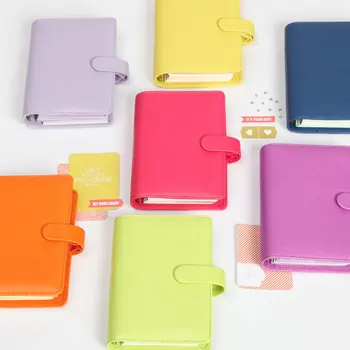 

2020 New Notebook Candy Color Cover A6 Loose-leaf Schedule Organizer Series Soft Leather Loose-leaf Daily Personal Memo Notebook