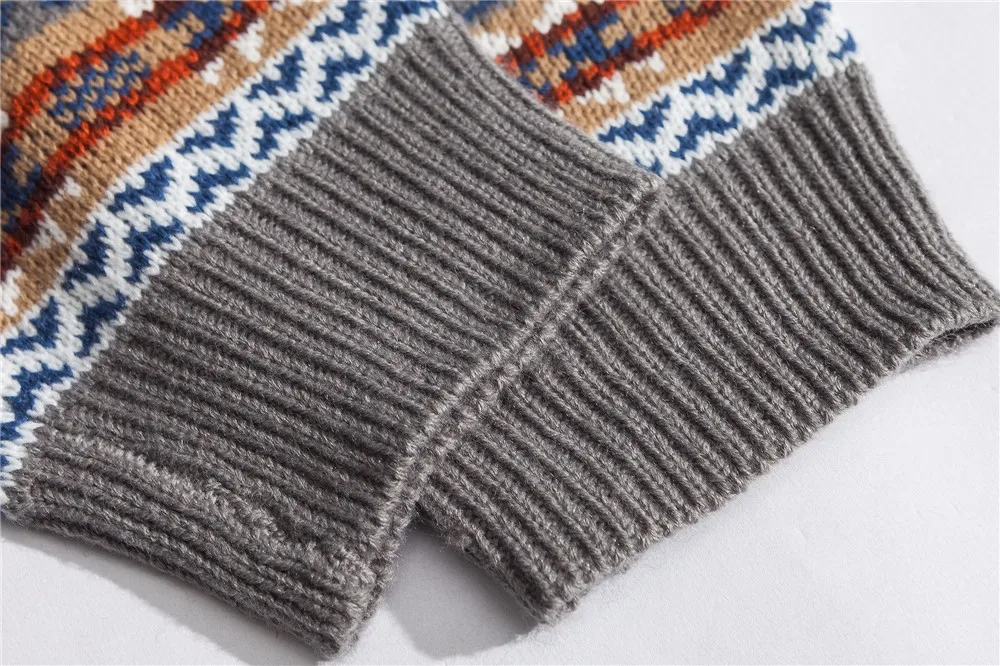 Zogaa фолк-Пользовательские свитера для мужчин осенние мужские пуловеры с круглым вырезом винтажные свитера полосатые Лоскутные качественные вязаные свитера