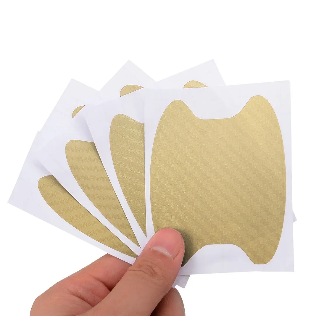4pcs Car Styling Carbon Fiber Car Door Handle Anti Scratch Protector Film Sticker Set 7 Colors Available